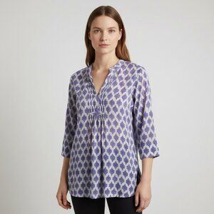 Roberta Roller Rabbit Purple Print Tunic 100% Cotton Size XS